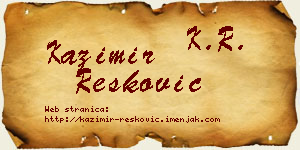 Kazimir Resković vizit kartica